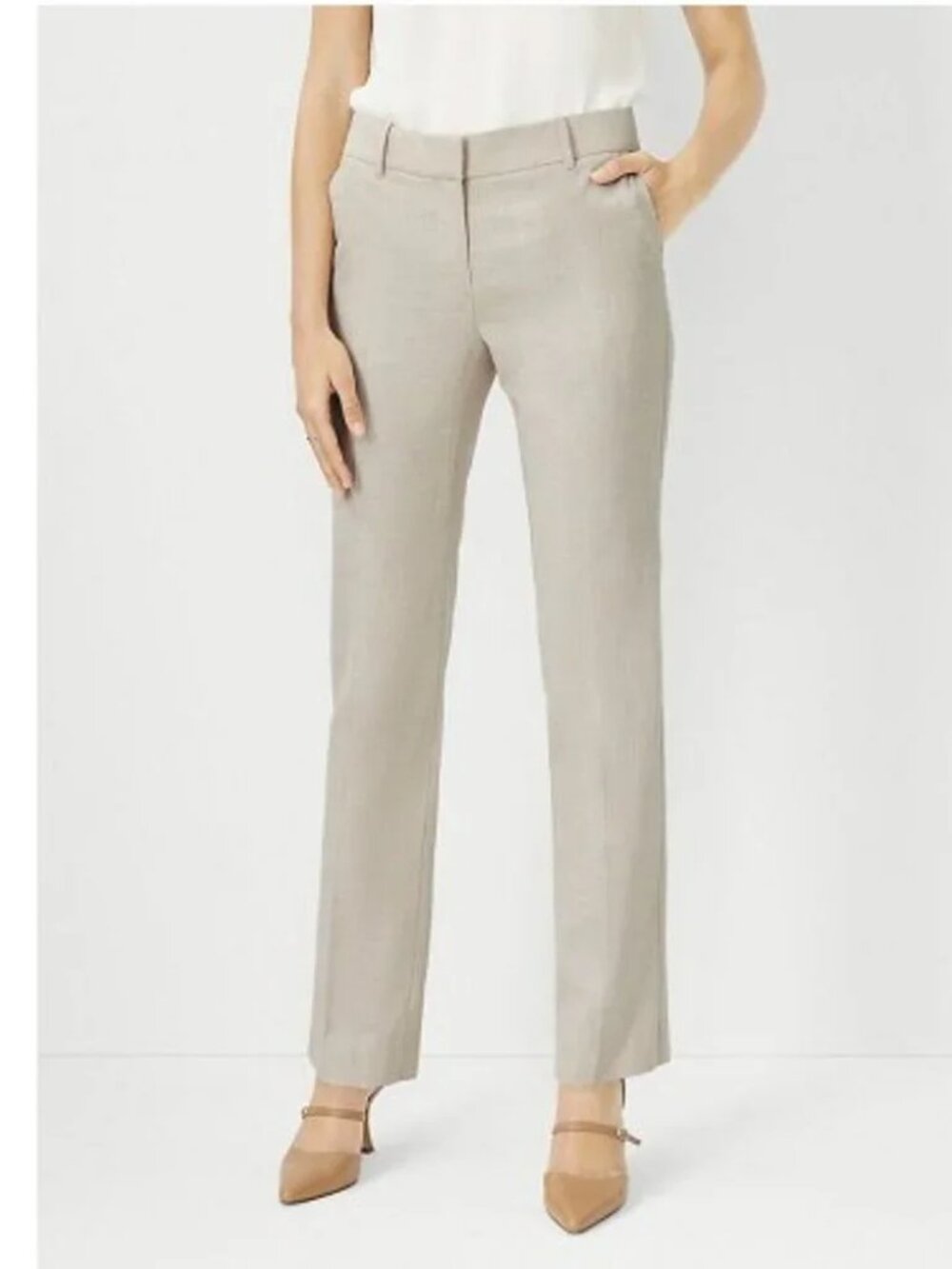 Ann Taylor The Straight Mid Rise Full Length Pants 2 - Picture 2 of 16